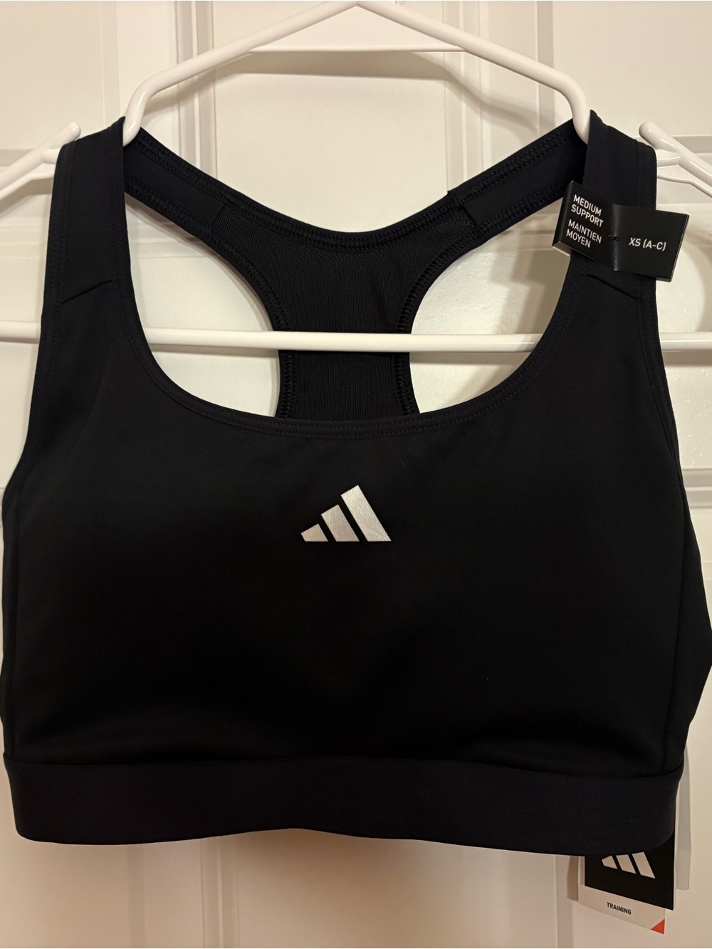 Adidas Women’s Black  XSA Support Racerback Sports Bra-NWT!